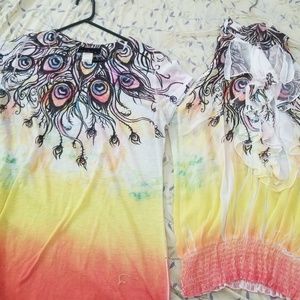 Cute peacock t-shirt and blouse